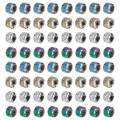 120Pcs 4 Colors Electroplated Natural Lava Rock Beads Strands G-PH0019-15-1