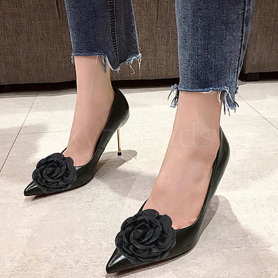 2Pcs Detachable Imitation Leather Shoe Buckle Clips AJEW-AR0005-03C-1
