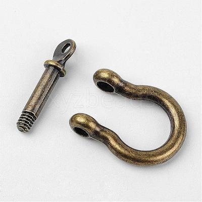 Tibetan Style Alloy D-Ring Anchor Shackle Clasps PALLOY-D355-AB-1