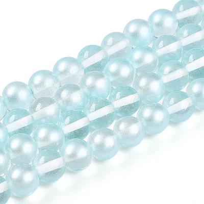 Baking Paint Transparent Glass Beads Strands DGLA-N011-10mm-05-1