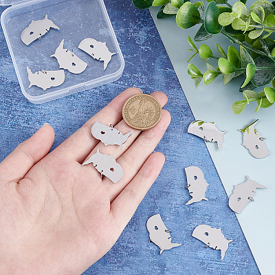 12Pcs 201 Stainless Steel Pendants STAS-UN0036-65-1