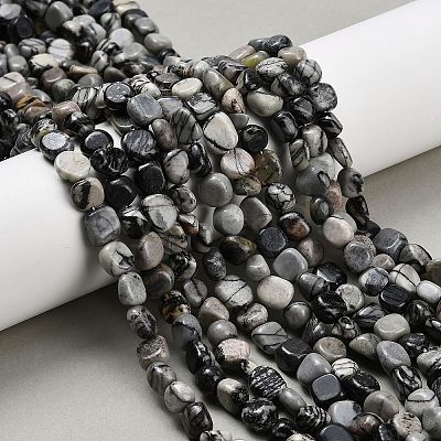 Natural Picasso Jasper Beads Strands G-K398-A01-01-1