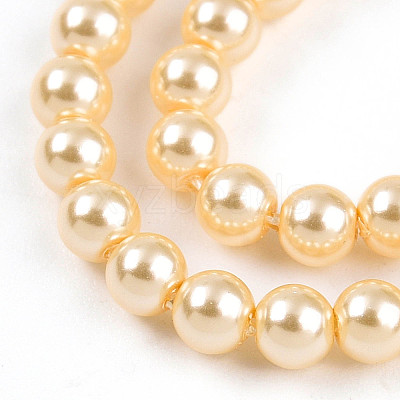 Baking Paint Pearlized Glass Pearl Bead Strands HY-N002-3mm-A09-1