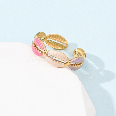 304 Stainless Steel Cuff Rings for Women RJEW-D334-02B-G-1