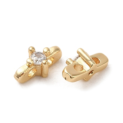 Rack Plating Brass Cubic Zirconia Multi-Strand Links KK-K376-02-1