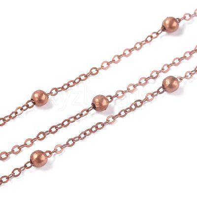 Brass Flat Oval Cable Chains X-CHC018Y-R-1