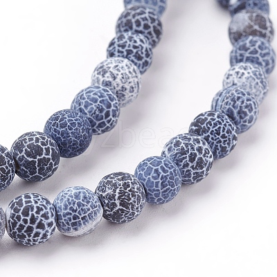 Natural Crackle Agate Beads Strands G-G055-6mm-10-1