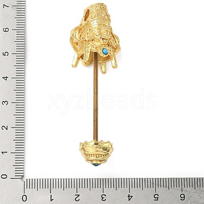 Bodhisattva Shape Brass Screw Peg Bails KK-NH0008-04G-1
