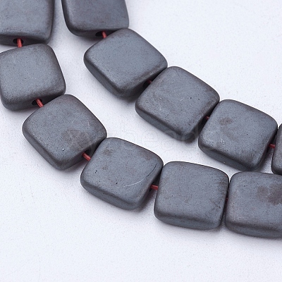 Non-magnetic Synthetic Hematite Beads Strands G-P341-42F-8x8x3mm-1