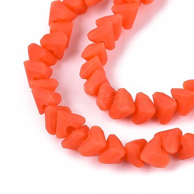 Frosted Opaque Glass Beads Strands GLAA-N017-4mm-14-1