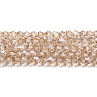Transparent Electroplate Glass Beads Strands GLAA-F029-2mm-C12-1