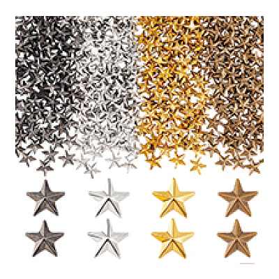 400Pcs 4 Colors Brass Cabochons KK-PH0010-76-1