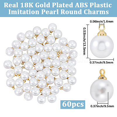 60Pcs ABS Plastic Imitation Pearl Charms KK-BBC0023-53-1