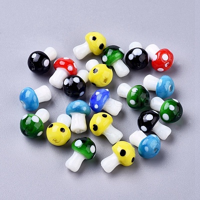 Mushroom Handmade Lampwork Beads X-LAMP-R116-19-1