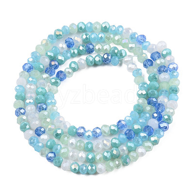 Electroplate Glass Beads Strands X-EGLA-T020-12F-1