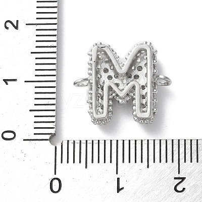 Brass Micro Pave Cubic Zirconia Letter Links KK-I717-04M-P-1