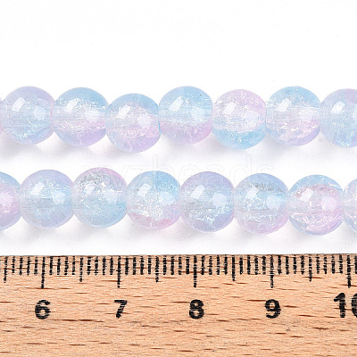 Transparent Crackle Glass Bead Strands GLAA-T025-8mm-02B-1