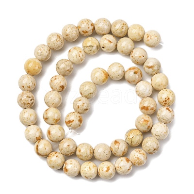 Natural Dyed Marble Beads Strands G-P593-8mm-06-1