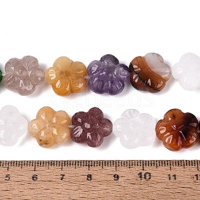 Natural & Synthetic Mixed Stone Carved Beads Strands G-Q608-20-1