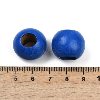 Spray Painted Wood European Beads WOOD-F017-05H-1