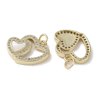 Brass Micro Pave Cubic Zirconia Pendants KK-G485-34A-G-1