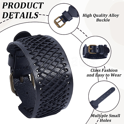 1Pc Imitation Leather Cord Bracelets BJEW-CL0001-35B-1