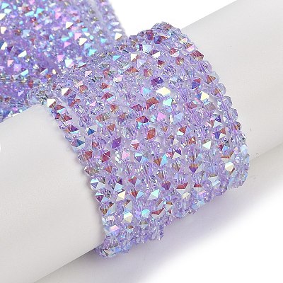 Electroplate Glass Beads Strands GLAA-Q105-02A-1