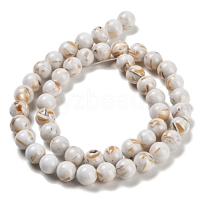 Assembled Synthetic Stone and Trochus Shell Beads Strands X-G-B128-08C-01-1