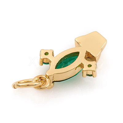 Brass Micro Pave Cubic Zirconia Charms ZIRC-G169-08G-1