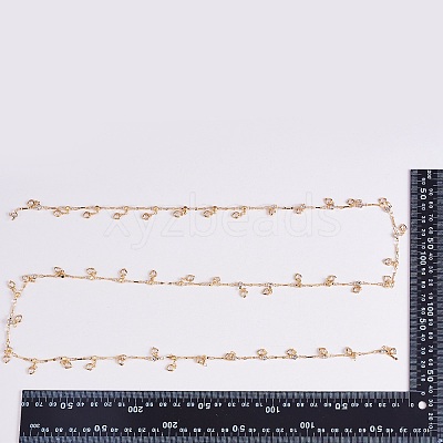 Clear Cubic Zirconia Heart Charm Tassel Chains JX604A-1