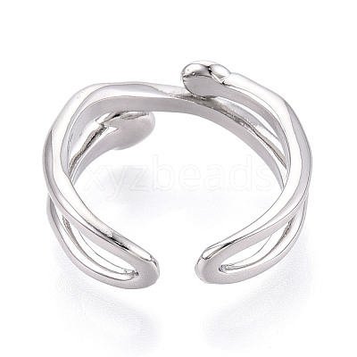 Brass Cuff Ring Settings X-KK-T076-58P-1