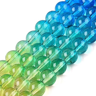 Baking Paint Transparent Glass Beads X-DGLA-M001-8mm-04-1