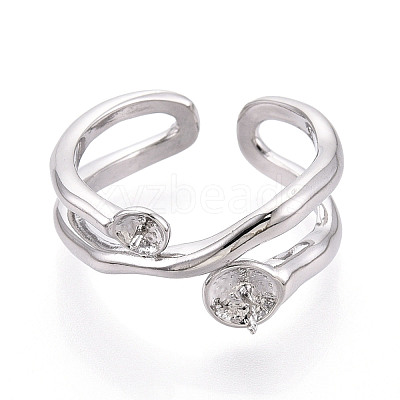 Brass Cuff Ring Settings KK-T076-58P-1