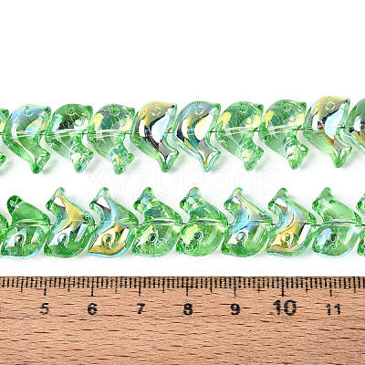 Baking Paint Electroplate Transparent Glass Beads Strands EGLA-N017-06-B05-1
