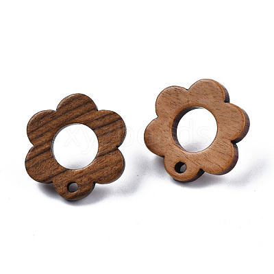 Walnut Wood Stud Earring Findings MAK-N032-016-1