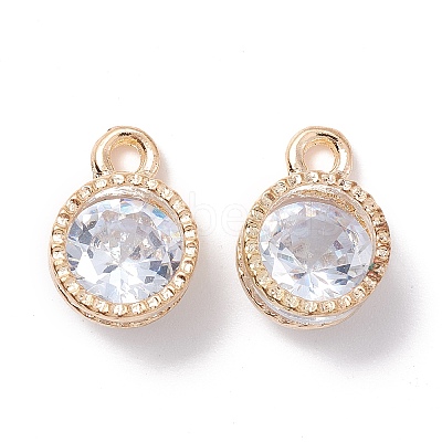 Alloy Clear Cubic Zirconia Charms LS-ZIRC-A022-04G-1