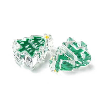 Christmas Decorations Theme Opaque Acrylic Bead with Enamel X-OACR-Z021-01L-1