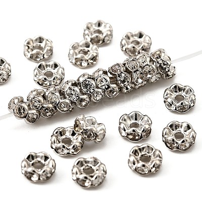 Brass Rhinestone Spacer Beads RB-A014-L5mm-01P-1