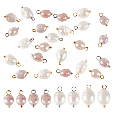 20Pcs Natural Pearl Pendants PALLOY-GA00015-1