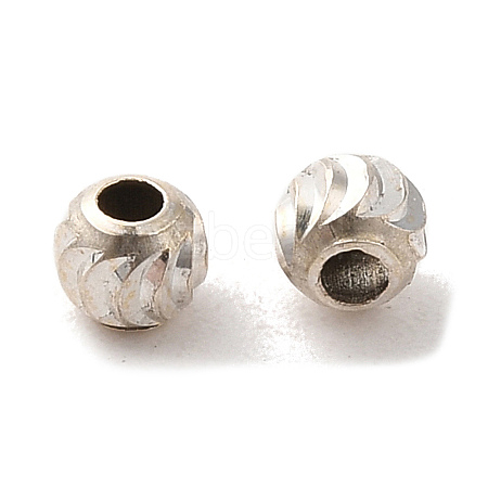 925 Sterling Silver Corrugated Round Spacer Beads STER-K178-02D-S-1