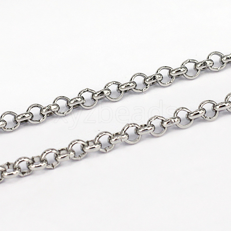 Tarnish Resistant 304 Stainless Steel Rolo Chains CHS-L001-28-3mm-1