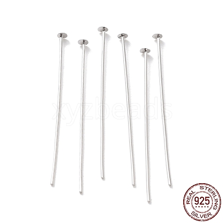 Anti-Tarnish Rhodium Plated 925 Sterling Silver Flat Head Pins STER-M117-03C-P-1