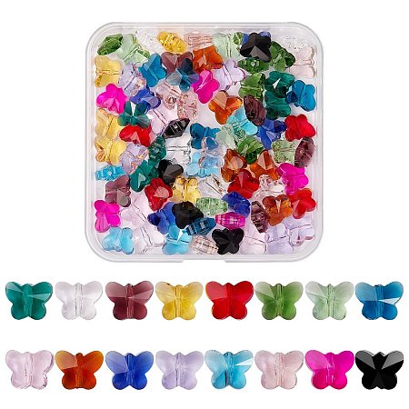 96Pcs 16 Colors Transparent Glass Beads GLAA-SZ0001-36-1