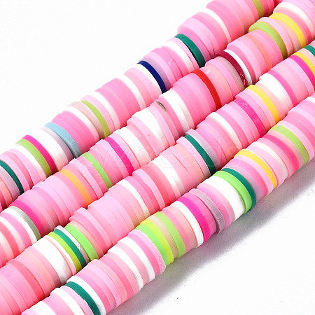 Handmade Polymer Clay Beads Strands X-CLAY-R089-8mm-098-1