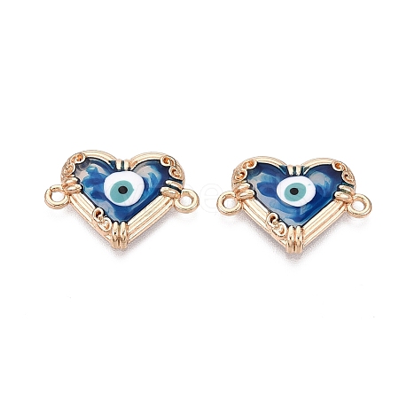 Alloy Enamel Blue Evil Eye Links Connector Charms with Resin ENAM-N071-03A-G-1