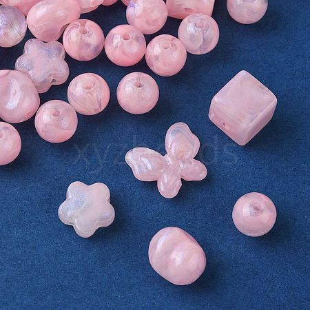 Opaque Acrylic Beads OACR-YW0001-73D-1