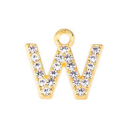 Golden Tone Alloy Rhinestone Pendants PW-WGCC773-23-1