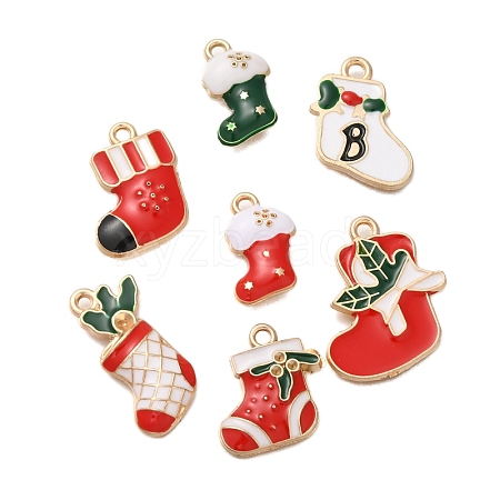 Christmas Theme Alloy Enamel Pendants FIND-M039-01H-1