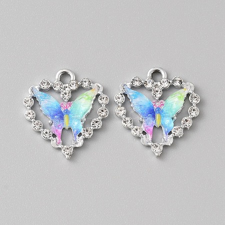 Platinum Alloy Rhinestone Pendants FIND-TAC0008-69P-08-1
