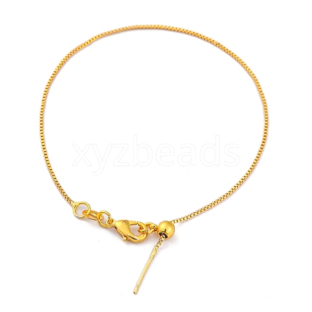 Rack Plating Brass Box Chain Adjustable Slider Bracelets Making for Women BJEW-G735-10G-1